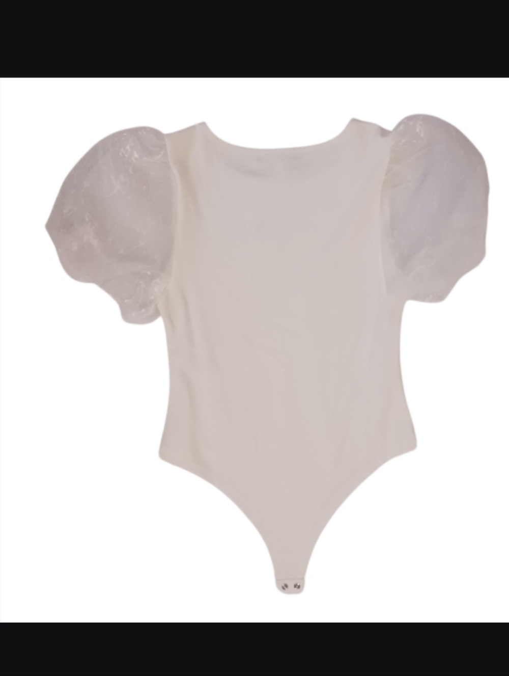 GB Girls Organza Puff Sleeve One-Piece Knit Bodysuit - Picture 2 of 7